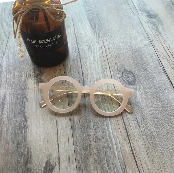 Retro round frame glasses in six colours with UV400 and anti-blue light protection