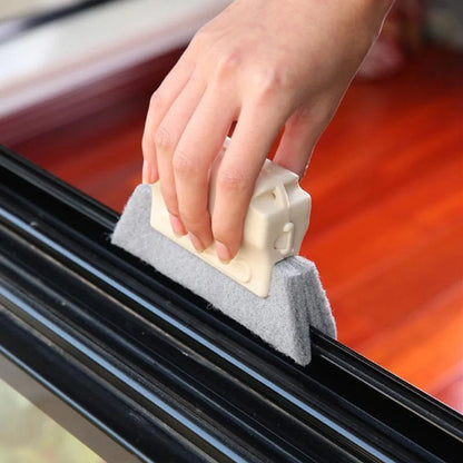 Creative Window Groove Cleaning Gap Brush Slot Cleaner with PP handle in beige, light grey, and blue