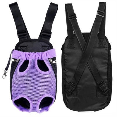 Versatile pet carrier backpack made of breathable mesh material for dogs in various sizes and colors