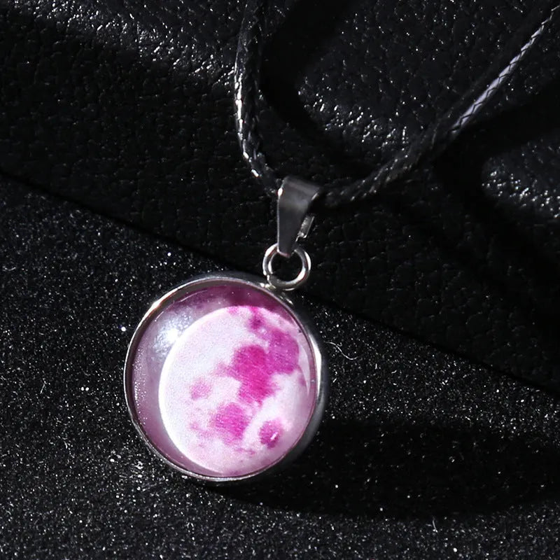 Time Stone luminous alloy necklace with constellation pendant and adjustable chain in various colours