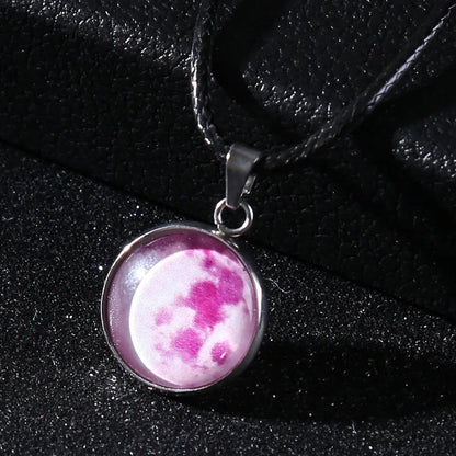 Time Stone luminous alloy necklace with constellation pendant and adjustable chain in various colours