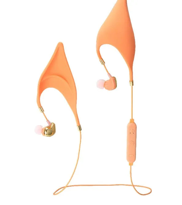Cartoon elf ear wired headphones with 3.5mm audio plug and microphone for cosplay and gaming