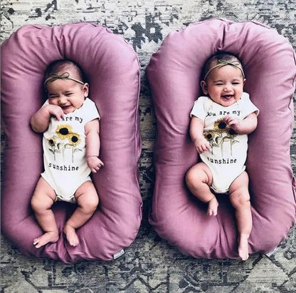 75x45cm portable cotton baby nest crib for infants with soft PP cotton filler in various colours
