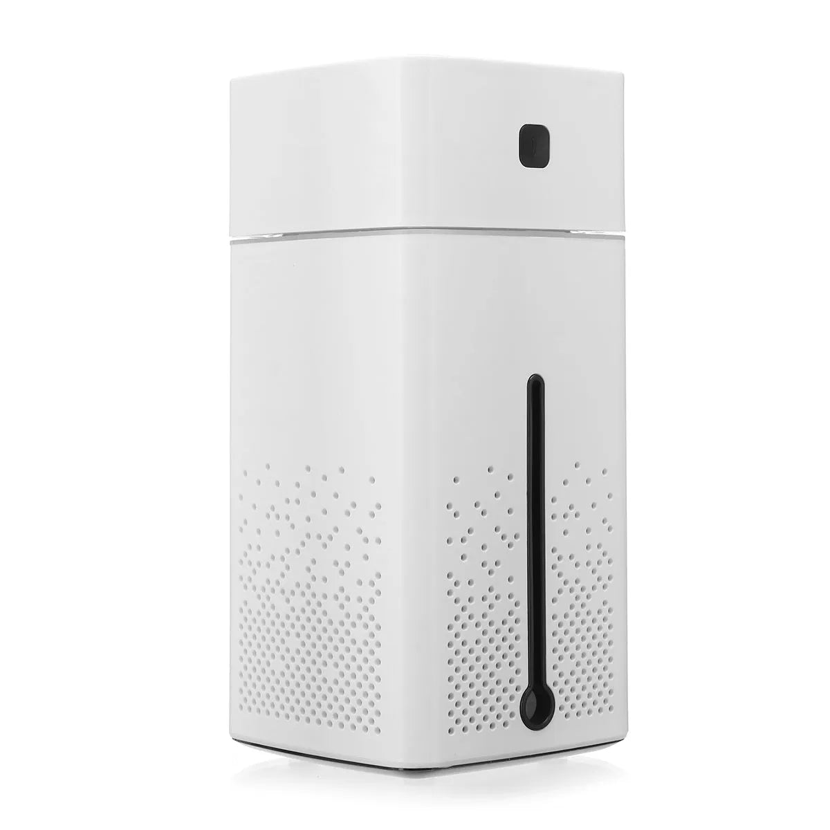 Black desktop humidifier measuring 103x103x218mm with USB cable, water tank showing 1000ml capacity