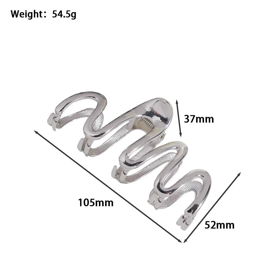 Silver metal hair claw barrette example from a range of 44 Korean-style designs.