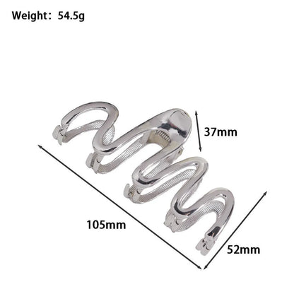 Silver metal hair claw barrette example from a range of 44 Korean-style designs.