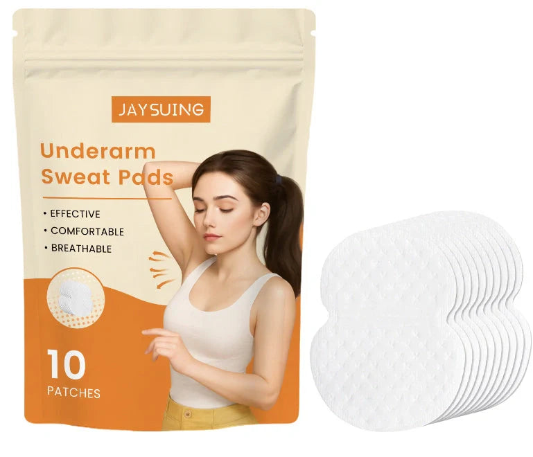 Pack of 10 underarm sweat absorbing patches with vitamin E for clothing protection