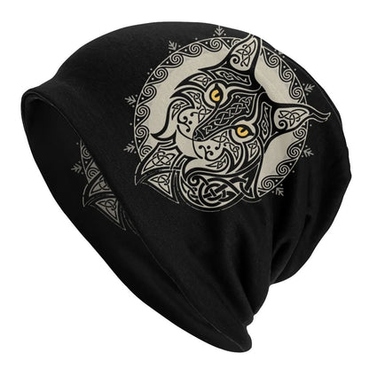 Viking totem wolf print double-layer elastic sleeve cap in various colours for hip hop street dance