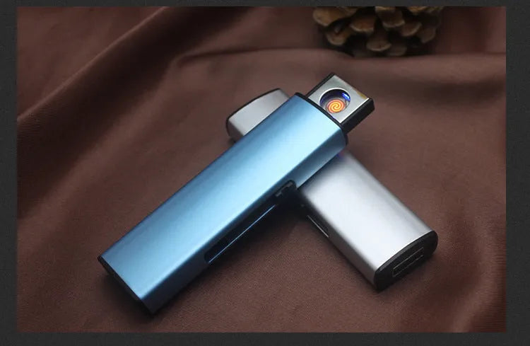 Set of 20 rechargeable metal cigarette lighters in various colours showing windproof design