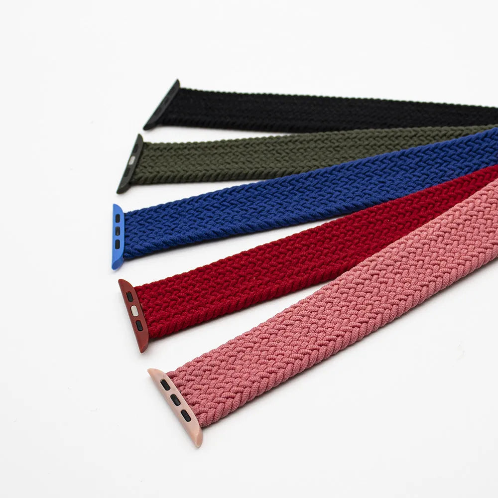 Apple Watch compatible nylon strap with plastic head in five colour options