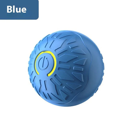 Luminous silicone electric jumping ball for dogs in blue and orange