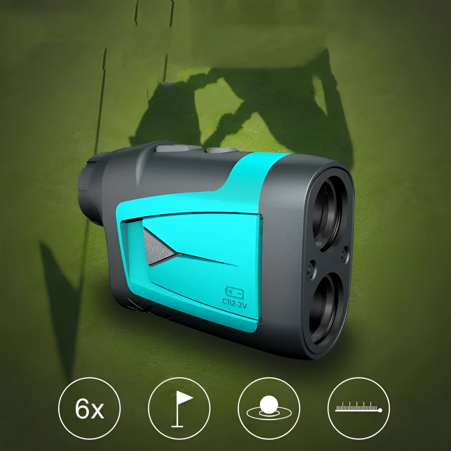 Handheld infrared laser rangefinder measuring 110x65x38mm for 600 metre distance measurement in golf and power maintenance