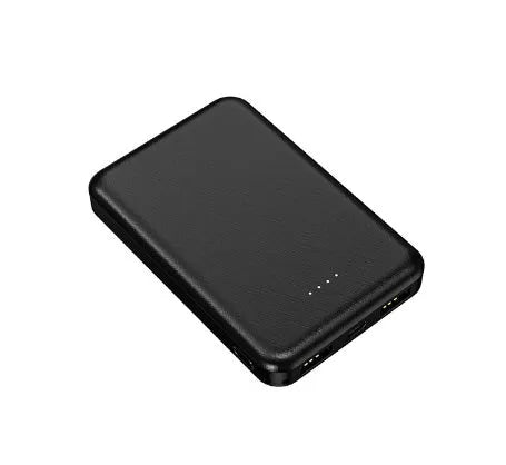 Black electric heating vest power bank with USB port and compact design