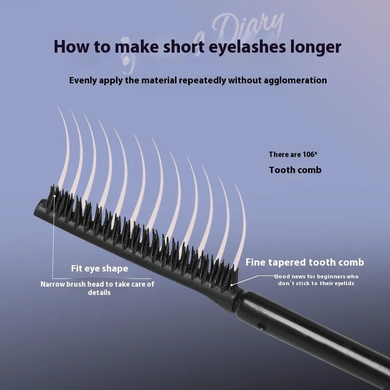 Black and brown long curling long-lasting mascara with fibre brush applicator