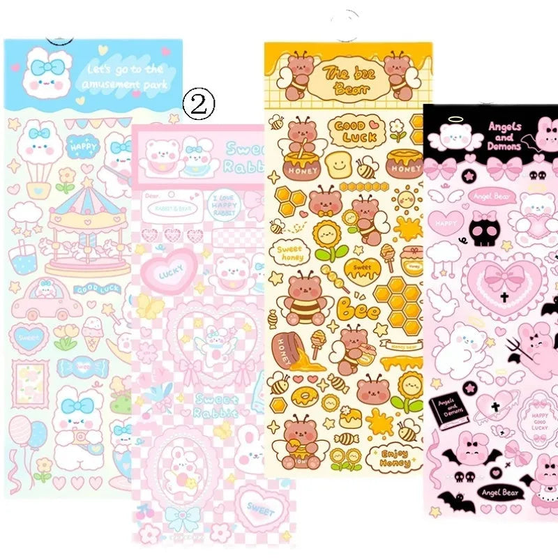 PVC waterproof cartoon stickers for agenda notebook decoration in assorted designs
