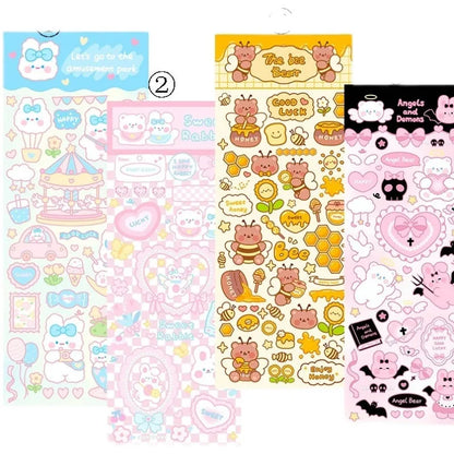PVC waterproof cartoon stickers for agenda notebook decoration in assorted designs