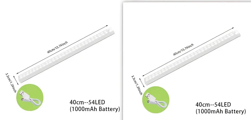 Wireless LED motion sensor night light with magnetic mounting in various sizes