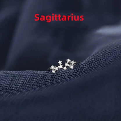 925 Sterling Silver Zodiac Sign Rings with Delicate Celestial Designs