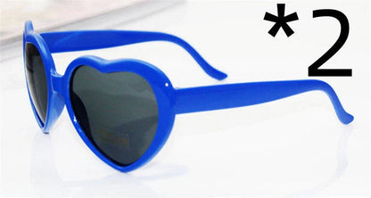Fashionable heart-shaped light-up glasses with a built-in LED lighting system, perfect for adding a touch of love and playfulness to any occasion.