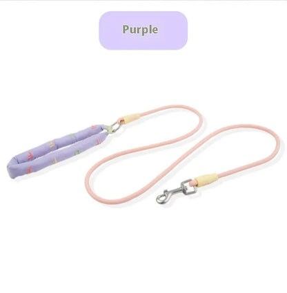 Polyester dog leash with hand holding rope in four colour options for small medium large dogs
