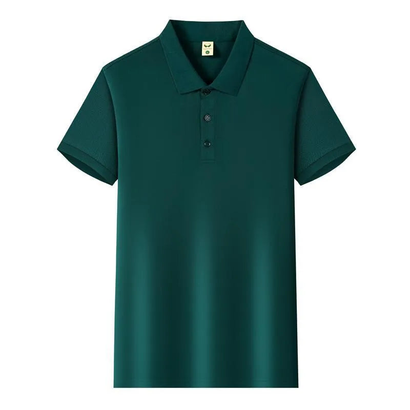 Men's short sleeve lapel business shirt in Ice Silk fabric available in multiple colours