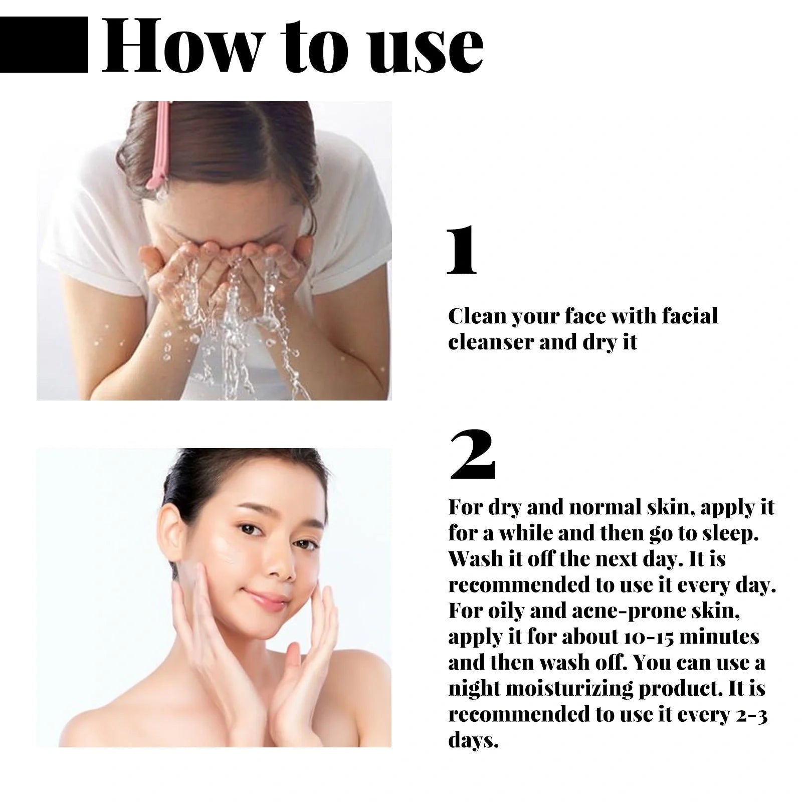 Collagen wash-in mask for skin tightening and fine lines reduction