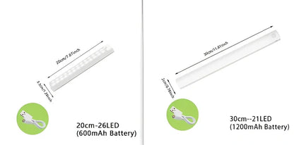 Wireless LED motion sensor night light with magnetic mounting in various sizes