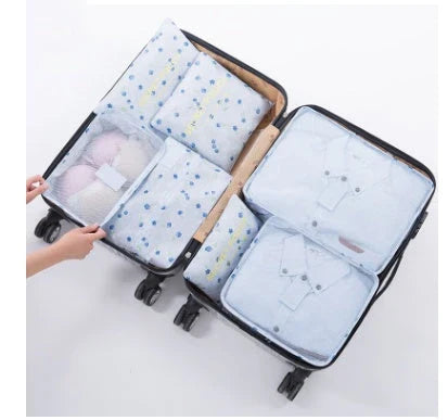 High-quality 6-in-1 waterproof travel organizer cubes in various colors for efficient packing and organization