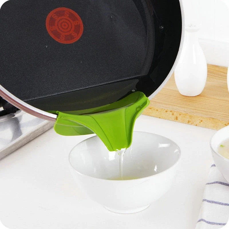 Silicone Soup Funnel - a flexible, ergonomic kitchen tool for controlled, mess-free pouring