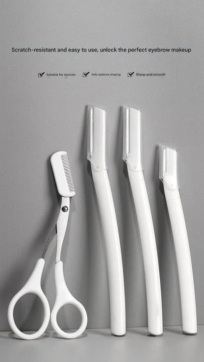 Eyebrow trimmer kit with safety blade for precise brow grooming