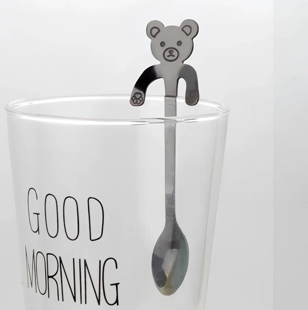304 stainless steel coffee spoon with cartoon animal handle measuring 11.8cm long