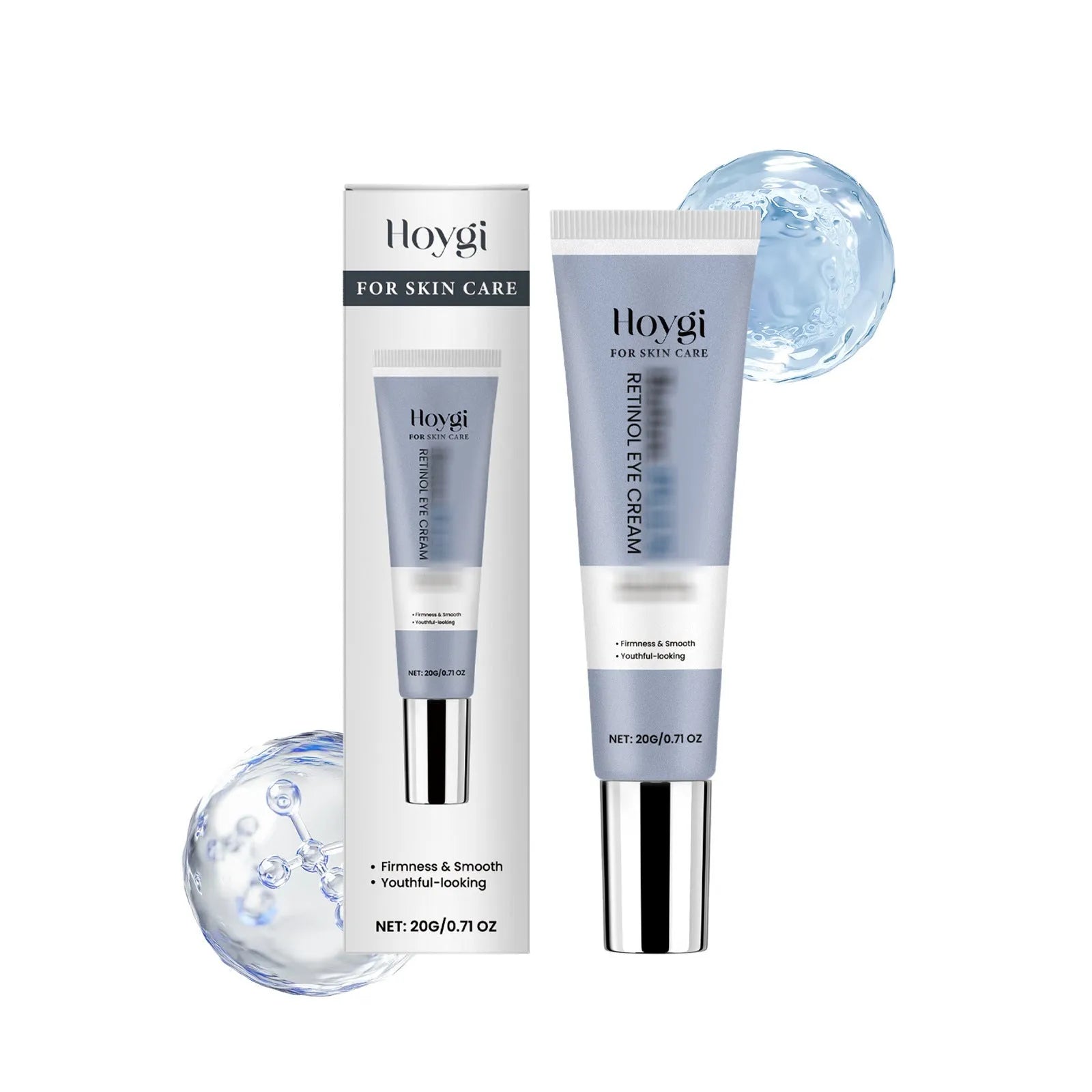 20g retinol eye cream tube measuring 3 x 12.1cm with soft texture formulation