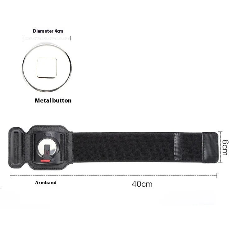 Black mobile phone arm bag for takeaway driving and running with wrist strap