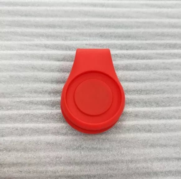 Silicone golf hat clip ball marker holder in vibrant colours