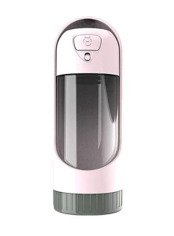 Dog hanging water cup in sky blue, pink, yellow, and green with 300ml capacity and waste-free valve