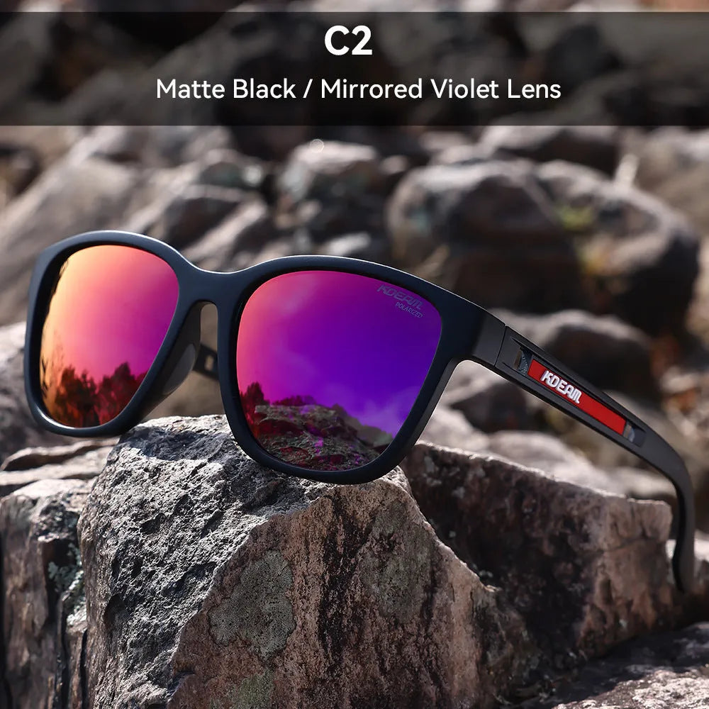 Retro outdoor sunglasses with metal hinges and TAC lenses in multiple colour options for UV protection