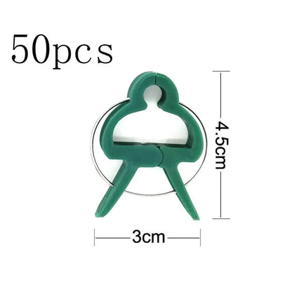 20 pack mixed size green eco plastic plant fixing clips for garden climbing plants