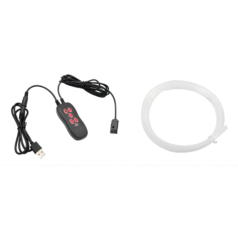 Car centre console LED ambient light strip in 3m or 5m length with USB power and multi-colour button control
