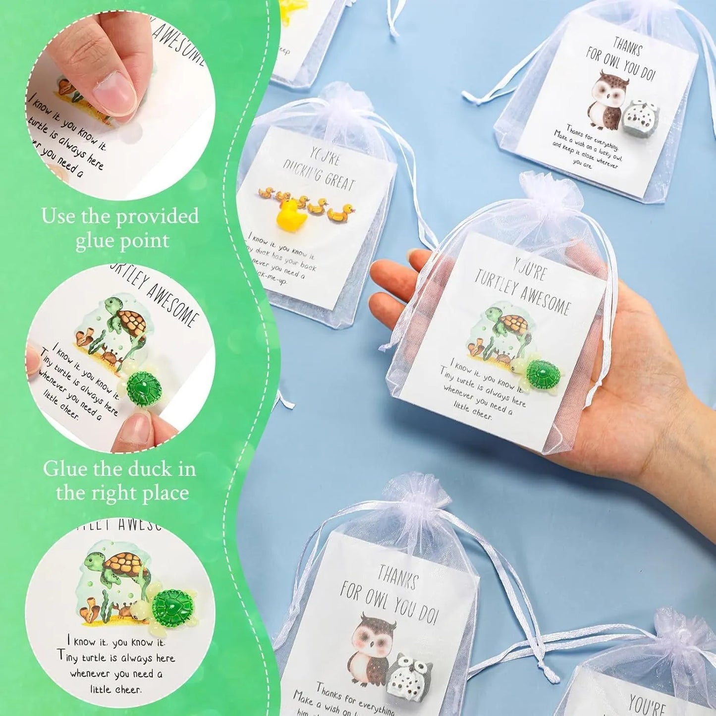 Stack of resin memo cards with pun inspirational design, measuring 9cm by 6cm, in set sizes from 5 to 100 pieces for office or home use.