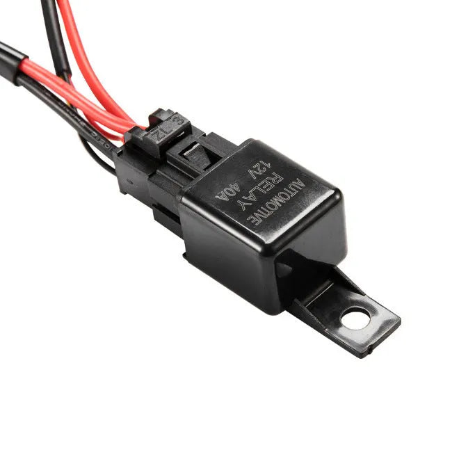 Off road LED spotlight cable set with 2 metre black wiring harness and light bar switch