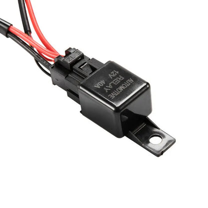 Off road LED spotlight cable set with 2 metre black wiring harness and light bar switch