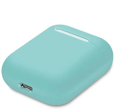 Soft silicone protective case for Apple AirPods charging box in various solid colours.