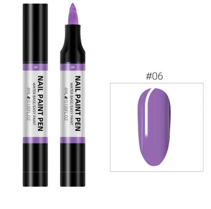 24 colour water-based nail polish painting pens for 3D nail art and flower designs