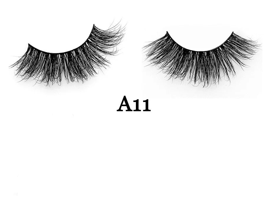 Handmade 3D mink false eyelashes showing 12mm length and 0.07mm diameter fibres for natural volume