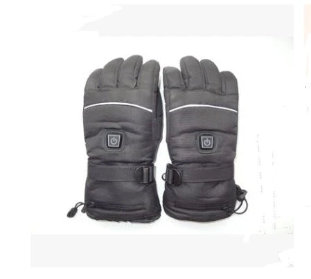Three-Stage Temperature Regulating Electric Heating Gloves with PU leather palm, velvet lining, and discreet battery compartment