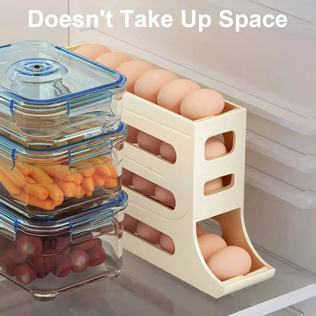 4-Layer Automatic Egg Roller Sliding Tray for refrigerator side door