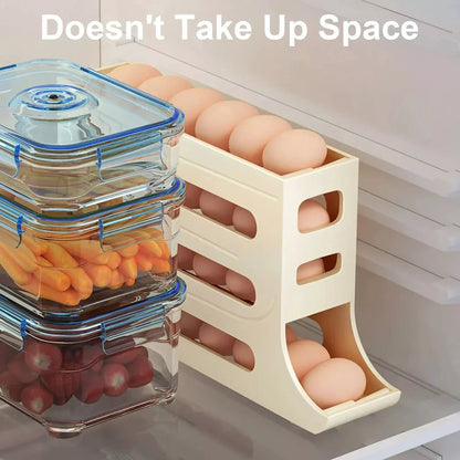 4-Layer Automatic Egg Roller Sliding Tray for refrigerator side door