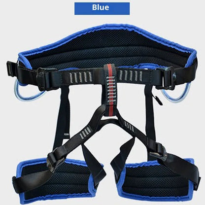 Half climbing safety belt in orange, black, green or blue with 2300kg stated load and adjustable waist