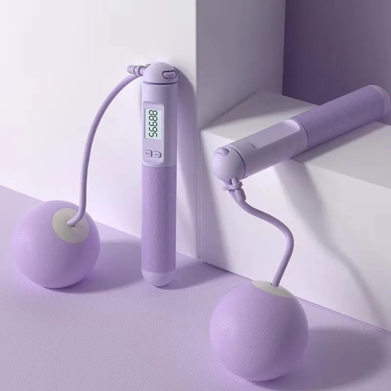 Skipping rope with bearings in various colours like black long shoelace or green cordless, made from ABS plastic for fitness use.