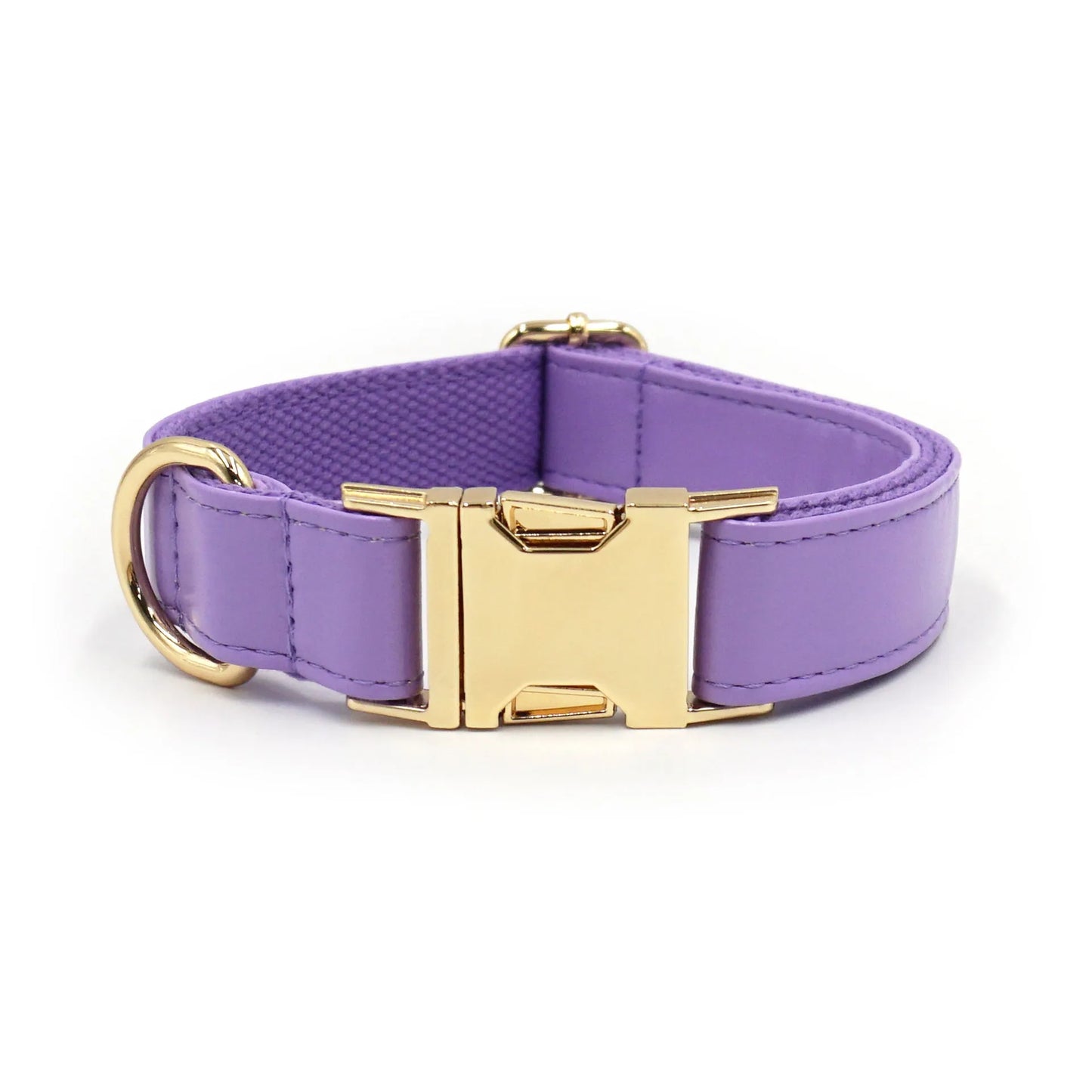 Simple colour-block velvet detail on a leather dog collar shown in caramel colour.